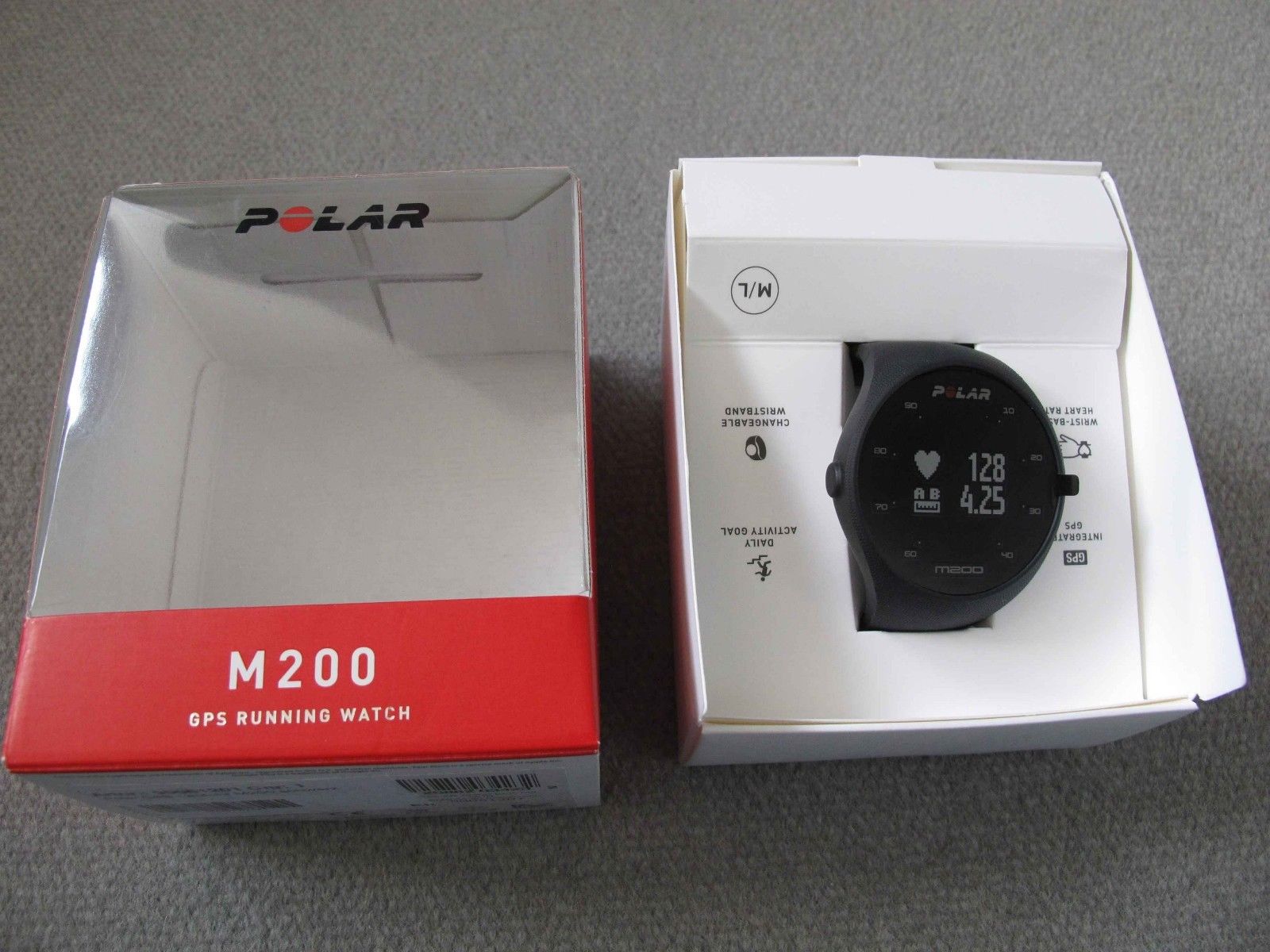 POLAR M200 GPS Running Watch schwarz neu, geöffnet aber nicht benutzt new black