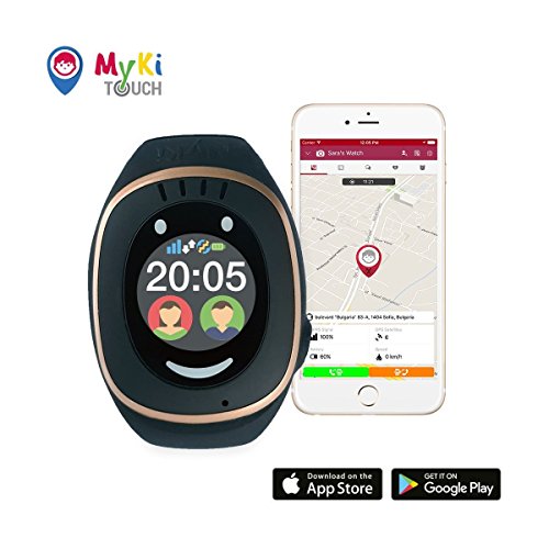 MyKi GPS Uhr Kinder, Smartwatch mit GPS Tracker, Handy Ortung, SOS und App Tracking in Deutsch (Schwarz)