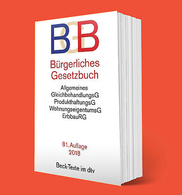 Bürgerliches Gesetzbuch BGB 81.Aulf.2018 - Beck-Texte im dtv