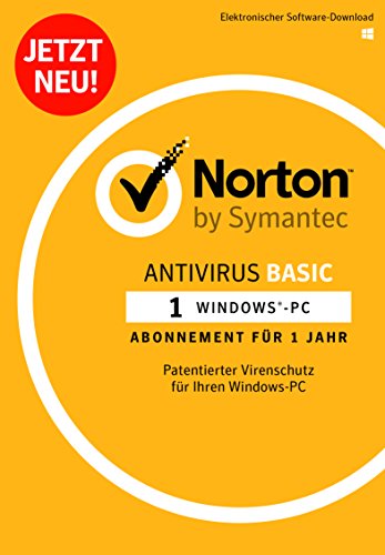 Norton Antivirus Basic Software 2018 / Zuverlässiger Virenschutz (Jahres-Abonnement) für 1 PC / Download für Windows-Betriebssysteme