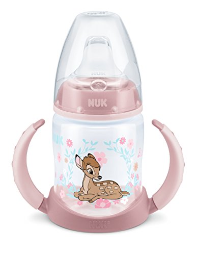NUK 10215246 Disney Classics First Choice Trinklernflasche Bambi 150 ml, auslaufsicher, 6-18 Monate, 1 Stück, rosa