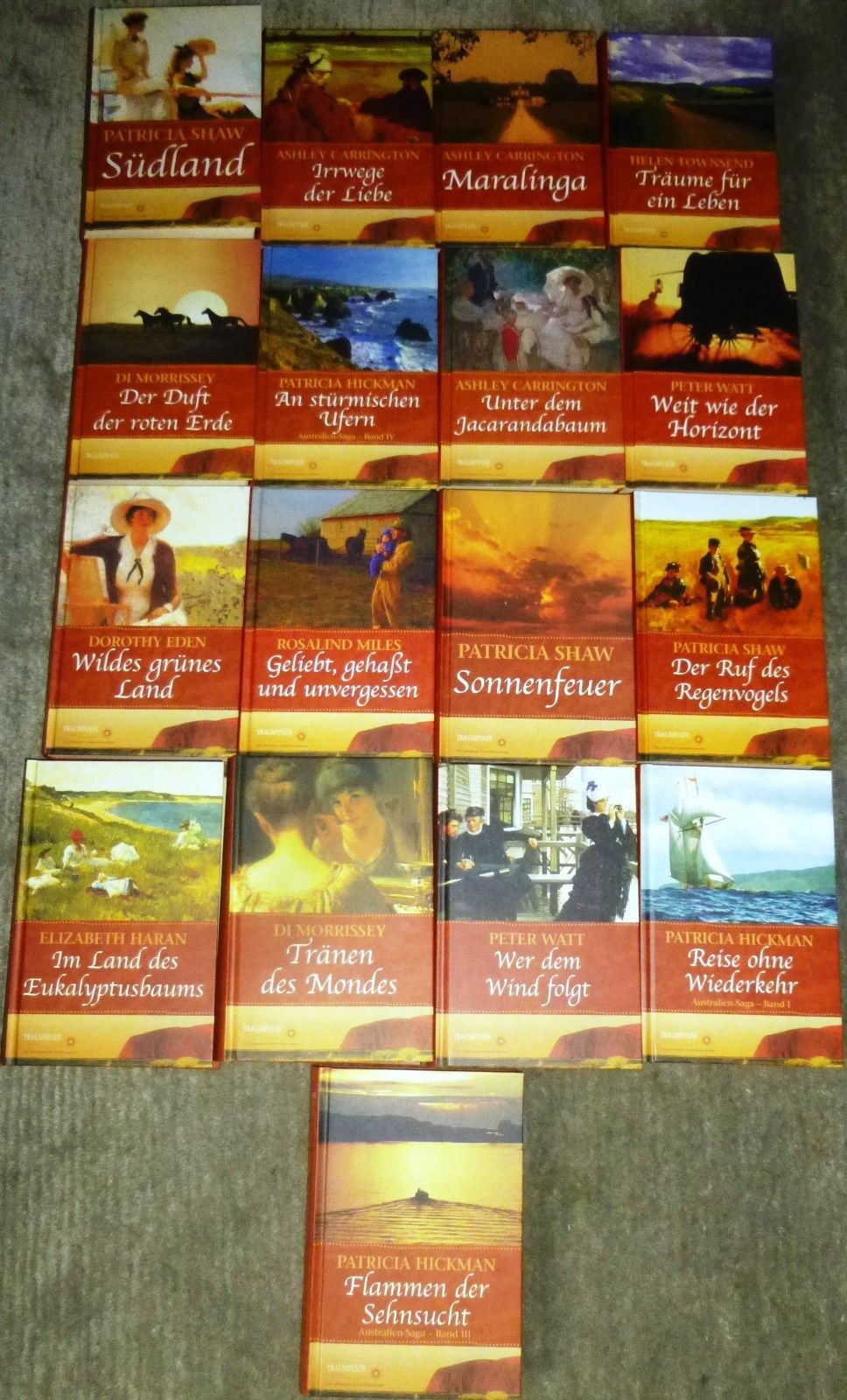Australien - Romane, Reihe „Traumpfade“, div. Autoren, 17 Bücher, Weltbild, HC