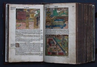 BIBLIA WITTENBERG,HANS LUFFT,HEILIGE SCHRIFFT,KOMPLETT KOLORIERT,1556,SELTEN