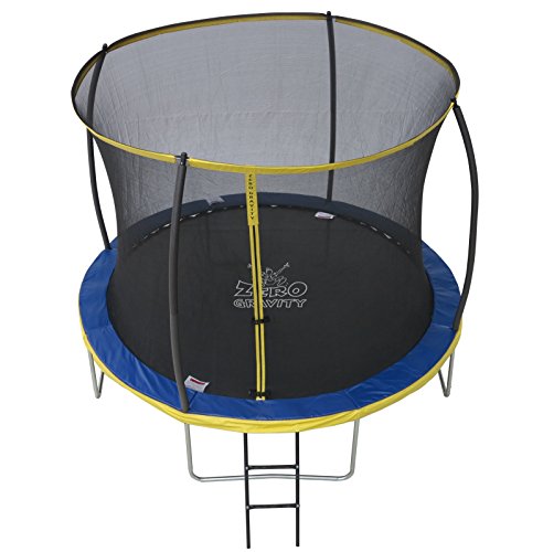 Zero Gravity Kinder Ultima 4 with Safety Enclosure Netting and Ladder High Spec Trampoline, Blue/Yellow, 305cm