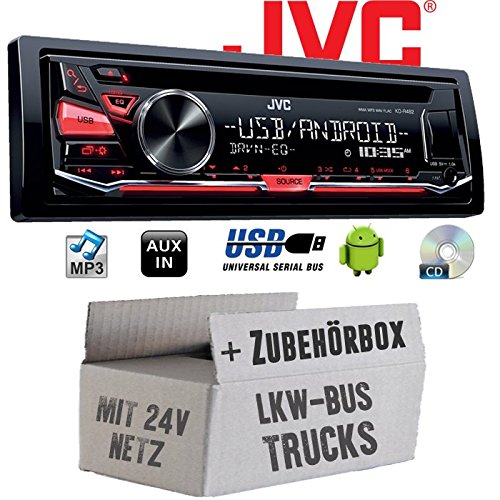 LKW Bus Truck 24V 24 VOLT - JVC KD-R482E - CD | MP3 | USB | Android | Autoradio - Einbauset