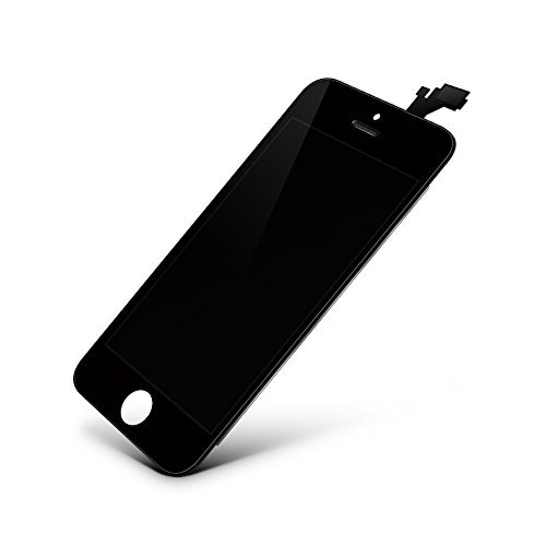 GIGA Fixxoo iPhone 5s LCD Touchscreen Retina Display Ersatz in Schwarz für Einfache Reparatur, FaceTime Kamera, 100% Kompatibel mit Apple (kein Set)