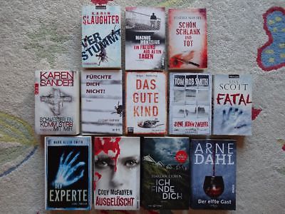 Bücherpaket 12 top Krimis Thriller: Smith McFadyen Slaughter Coben Sander Dahl