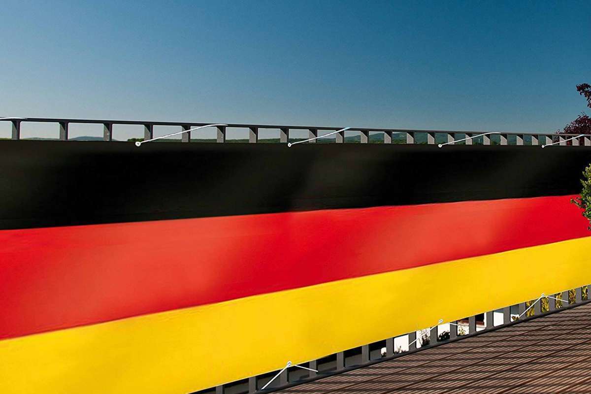 Deutschland Fahne 300x90 cm Balkonblende Garten Sichtschutz Balkon Sichtschutz 