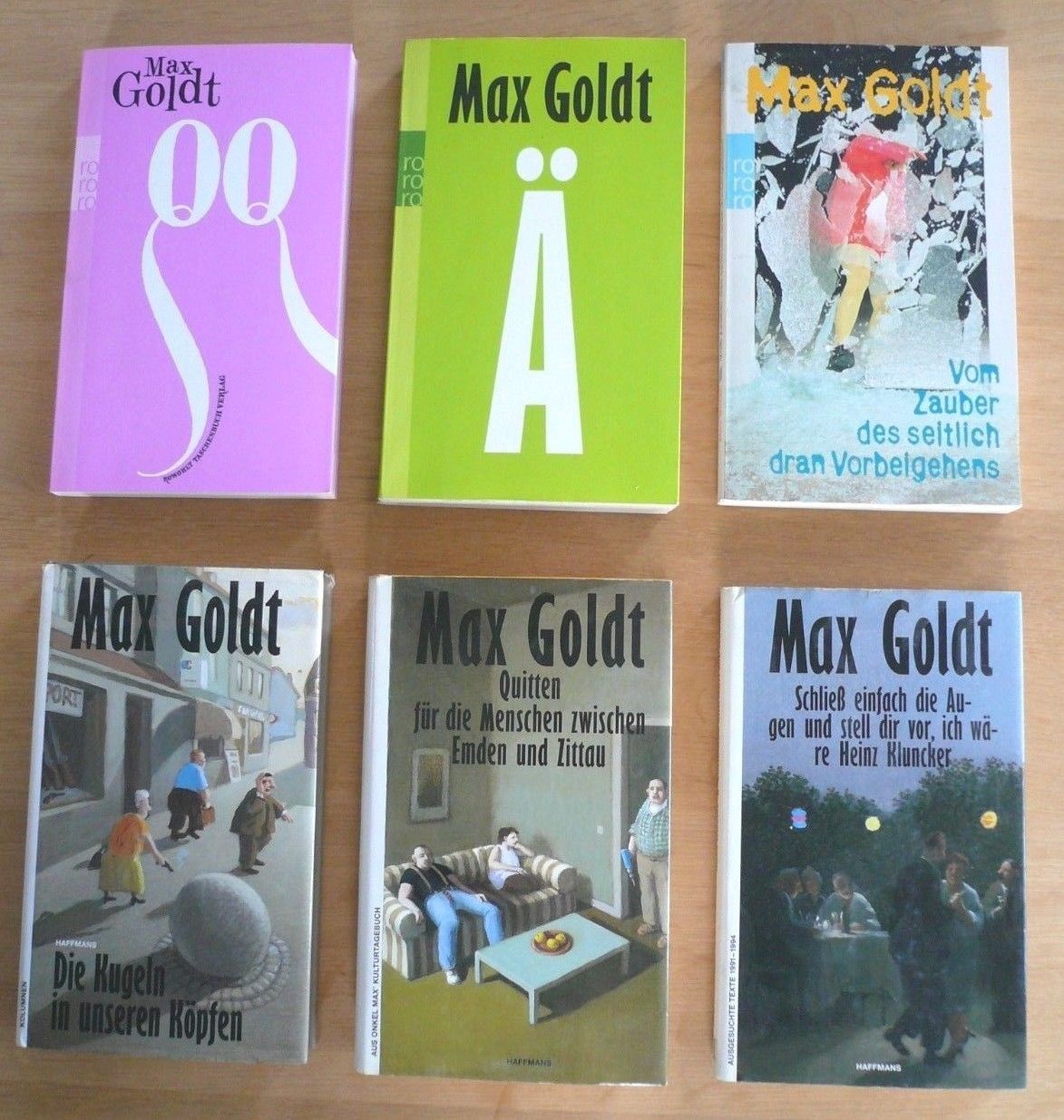 Max Goldt. Taschenbücher und gebundene Ausgaben, kleine Sammlung