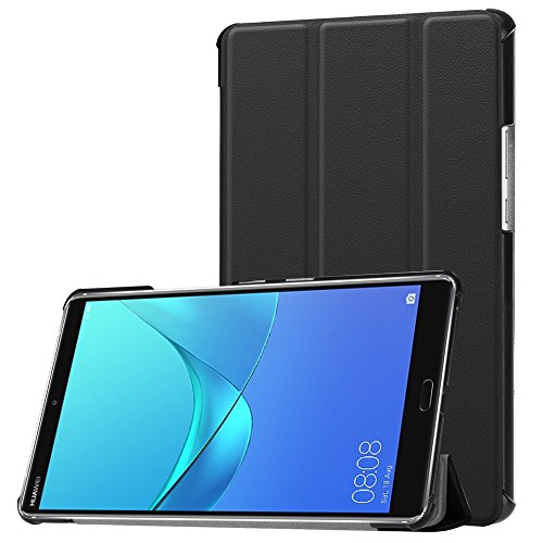 KATUMO Huawei Mediapad M5 8.4 Zoll Hülle, Hochwertiges PU Lederhülle Multi-Standfunktion Cover für Huawei MediaPad M5 21,34 cm (8,4Zoll) Tablet-PC Tasche mit Magnetic - Schwarz