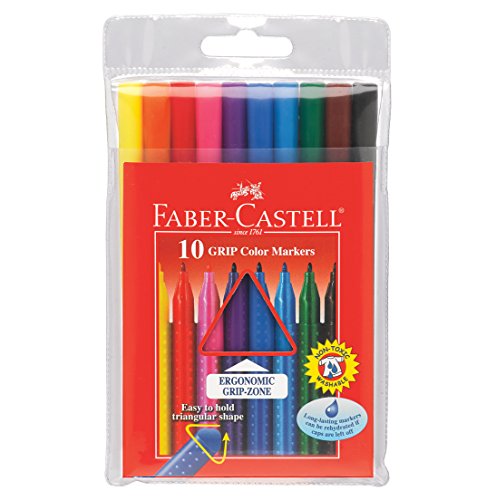 Faber-Castell 155310 - Fasermaler GRIP Colour Marker, 10er Etui