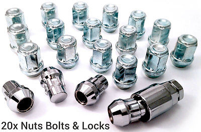 21pc alloy wheel locking nuts bolts- for Ford. M12 x 1.5 19mm Hex Taper