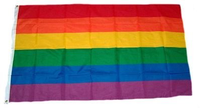 Fahne / Flagge Regenbogen NEU 90 x 150 cm Flaggen