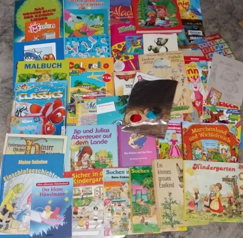 Grosses Paket Kinderbücher Malbücher   viel NEU   weit über 30 Stück / Bücher
