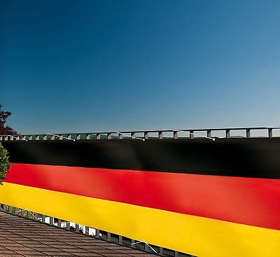 Deutschlandfahne XXL 300 x 90 cm für Balkon-Sichtschutz Gartenzaun Zaun-Fahne