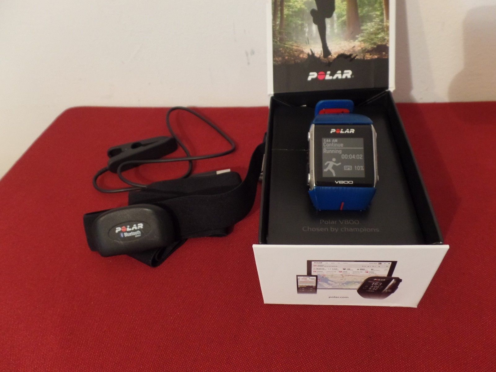 POLAR  V800, Trainingscomputer blau, inkl. H10 Brustgurt - GPS