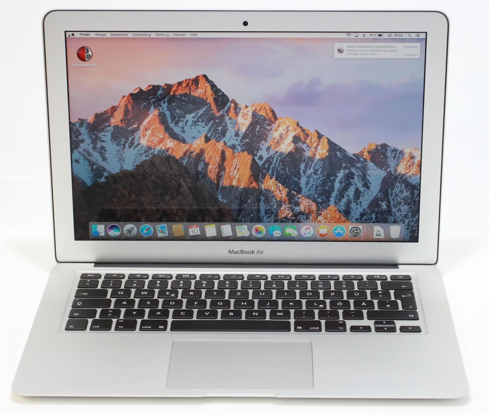 13,3 Zoll MacBook Air 6.2 2013 i7-4650U 1,7 GHz 8 GB Ram deutsch QWERTZ  mit Net