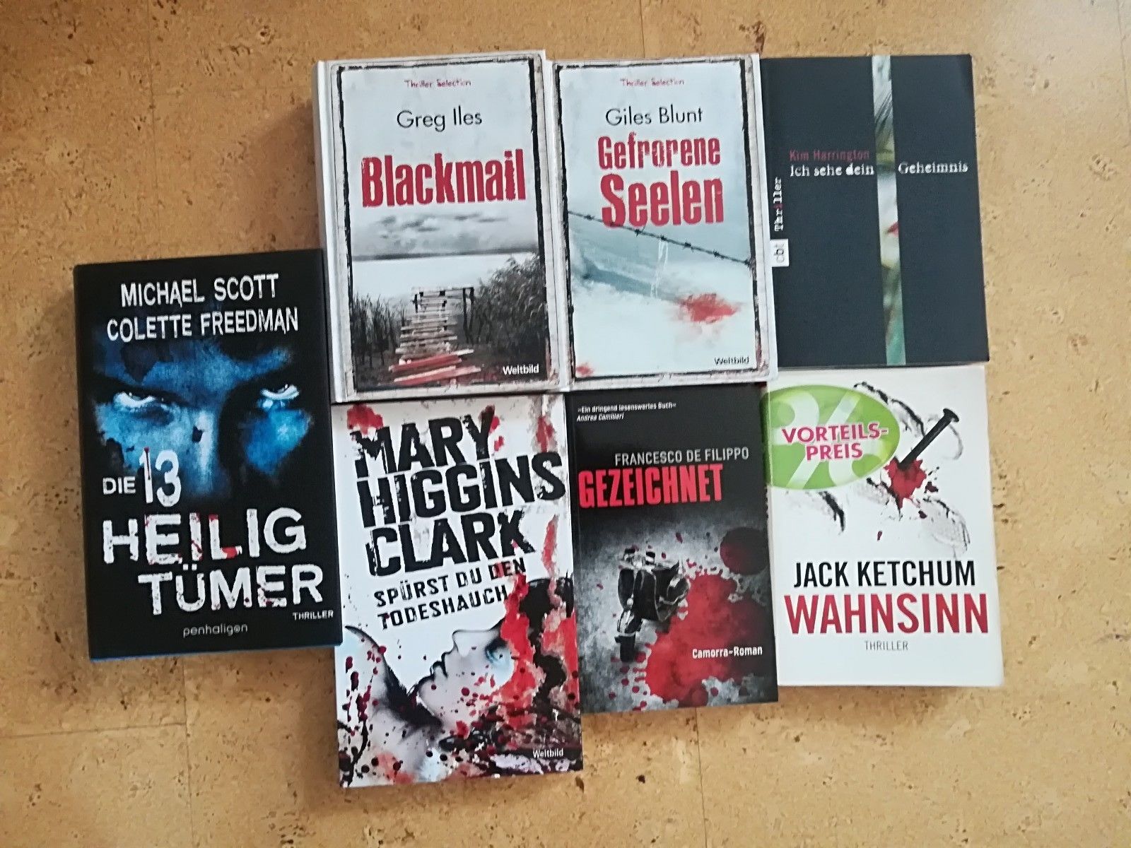 Bücher Paket, 6 Thriller von verschiedenen Autoren und 1 Mafia-Krimi