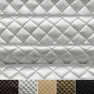 Quilted leather Diamond Padded Cushion Faux Leather Interior Upholstery Fabric