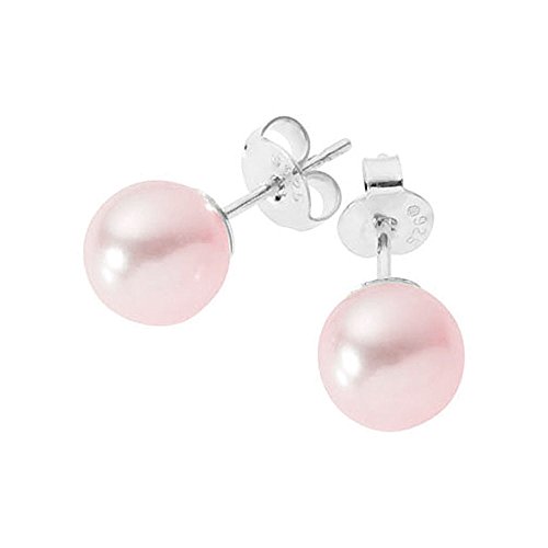 Pearls &Colors-Ohrringe Sterling-Silber 925 Süßwasser-Zuchtperle BOMC21-PC