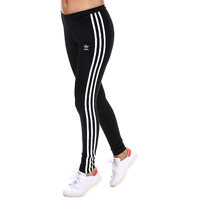 Womens adidas Originals 3-Stripes Leggings In Black From Get The Label