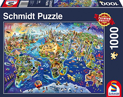 Schmidt Spiele Puzzle 58288 - Puzzle 1.000 Teile, Entdecke Unsere Welt
