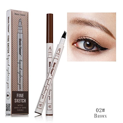 Tattoo Eyebrow Pen mit vier Tipps Langlebig Waterproof Brow Gel für Augen Make-up (2#)