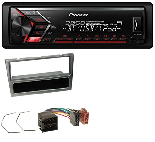 caraudio24 Pioneer MVH-S300BT MP3 Bluetooth Aux USB Autoradio für Opel Corsa C ISO 2000-2004 Aluminium