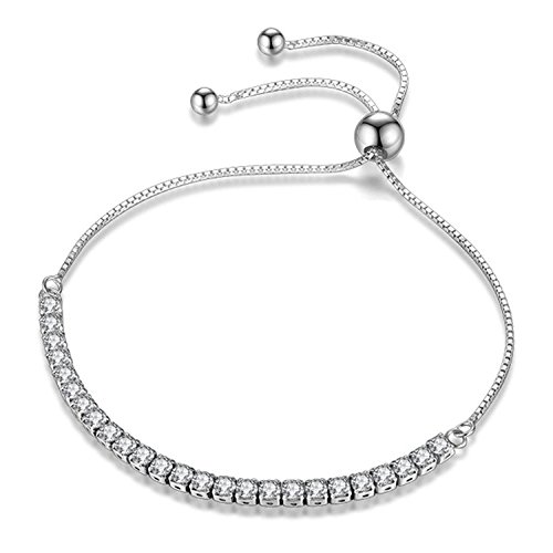 jdgemstone verstellbares Armband, Swarovski-Kristalle, Schmuck für Frauen, 925er-Sterlingsilber