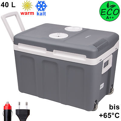 40L Kühlbox 12V 230V Mini-Kühlschrank mit Rollen, Thermoelektrische Warmhaltebox