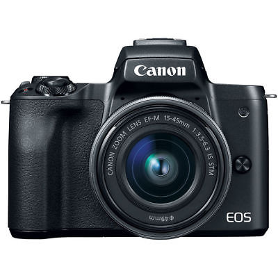 Canon EOS M50 Systemkamera mit EF-M 15-45mm Kamera-Kit - Schwarz