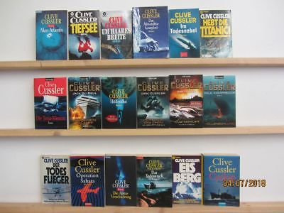 Clive Cussler 18 Bücher Romane Krimi Thriller Psychothriller  Top Titel 