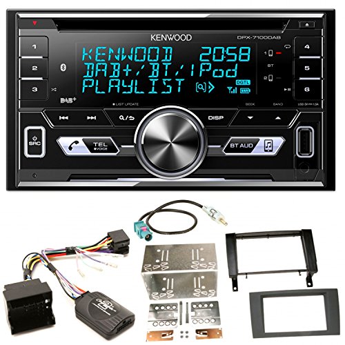 Kenwood DPX-7100DAB Bluetooth USB MP3 Autoradio iPhone iPod Doppel Din AOA 2.0 DAB+ Digitalradio Einbauset für Mercedes SLK R171
