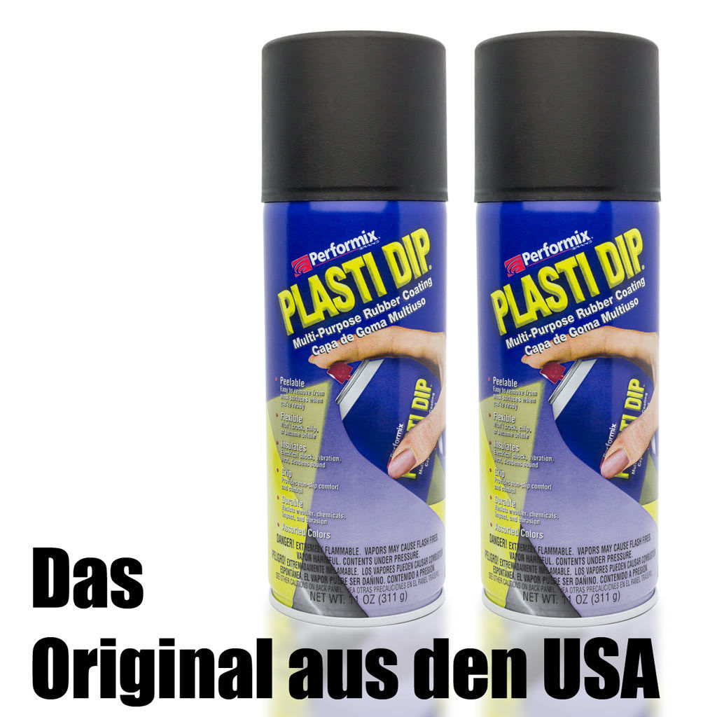 2x Plasti Dip Spray 325 ml Schwarz matt Sprühfolie Original Flüssiggummi