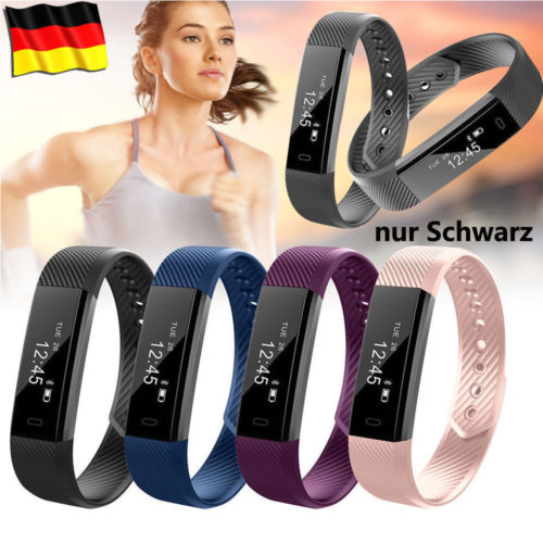 Bluetooth Smart Armband Sport Fitness Uhr Schrittzähler Kalorienzähler Pulsuhr