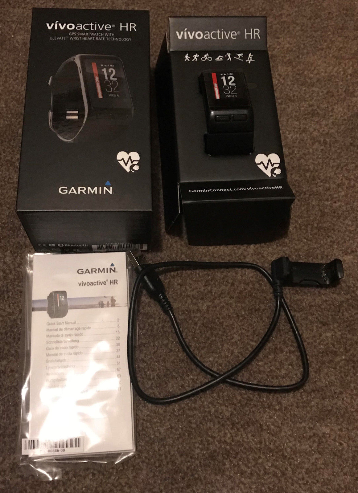 Garmin Vivoactive HR XL Sportuhr - Pulsuhr - Schwarz - OVP