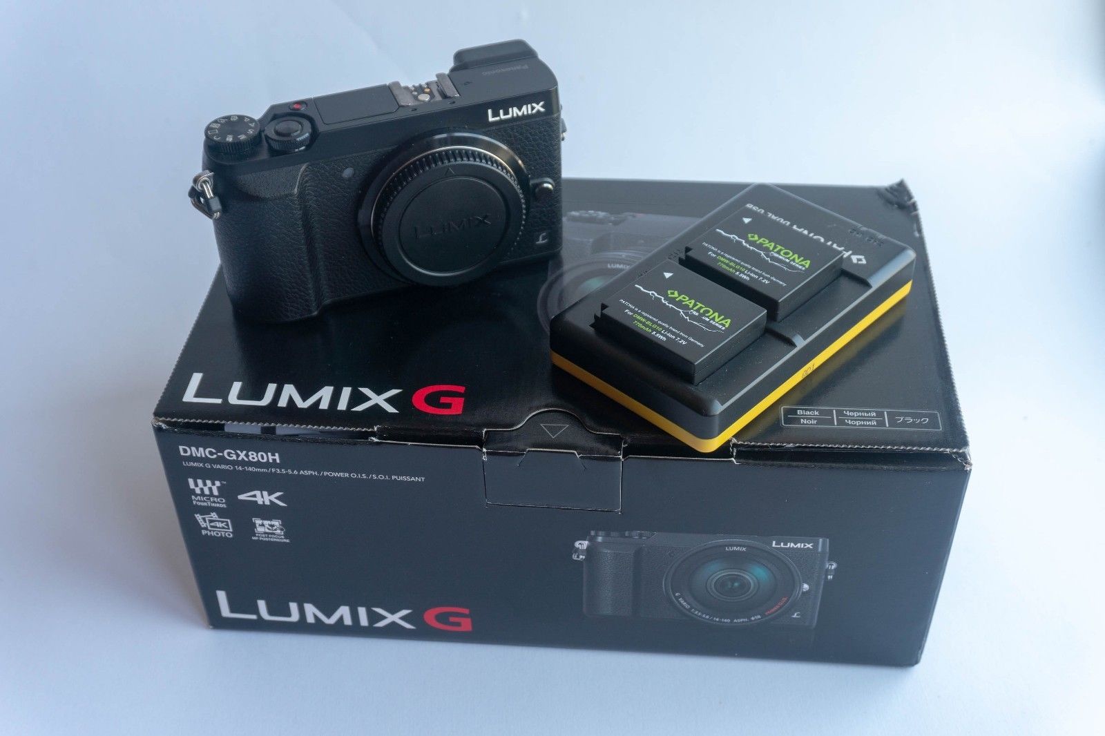 Panasonic LUMIX GX80 16.0MP Digitalkamera - Schwarz (Nur Gehäuse/Body)