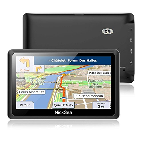 Nicksea 5 Zoll GPS Navigation Navi Europe Traffic Auto Navigationsgerät Touchscreen mit kostenlosen lebenslangen Kartenupdates für Ganz Europa PKW KFZ Fahrspurassistent Sprachführung 8GB 256MB