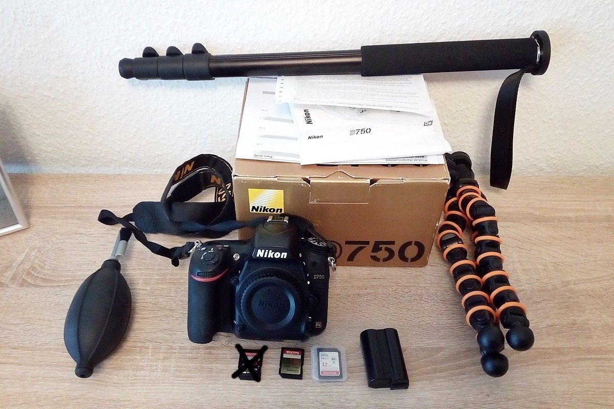 Nikon D750 24.3mp FX DSLR Camera in OVP plus Zubehörpaket inkl. Rechnung *Top*