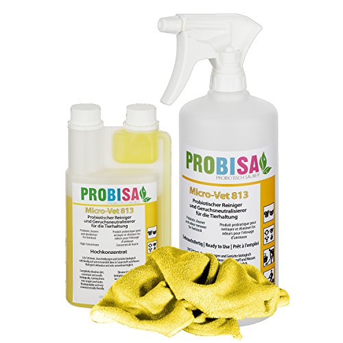 Geruchsneutralisierer Spray gegen Gerüche von Katzen-Urin, Hund, Nager und Haustiere (Set - Konzentrat ergibt 25 Liter gebrauchsfertiges Bio Reinigungsmittel)