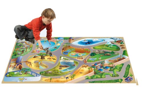 House Of Kids 11227-E3 - Playmat Quadri Zoo Connect, 100 x 150 cm