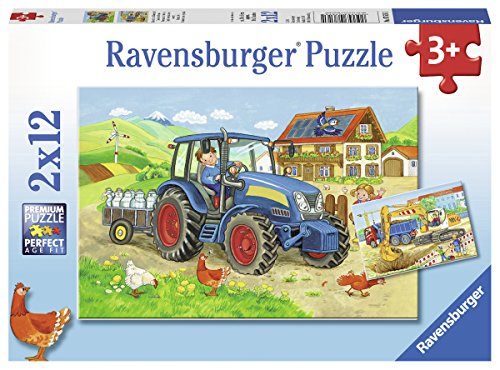 Ravensburger Kinderpuzzle 07616 Baustelle und Bauernhof