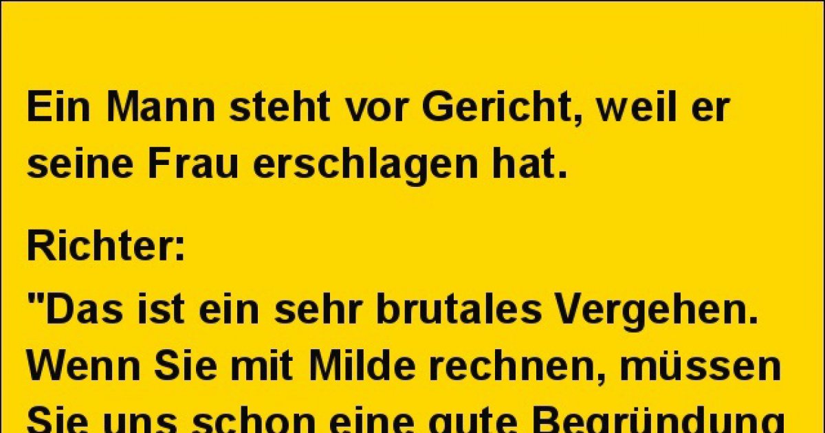 Ein Mann steht vor Gericht, weil er seine Frau erschlagen hat