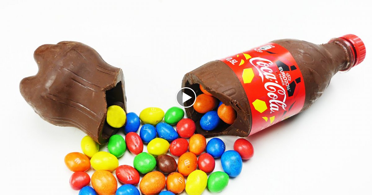 How To Make Chocolate Coca Cola Bottle with Colors M&Ms | Cola Shape perfect Kids Surprise
